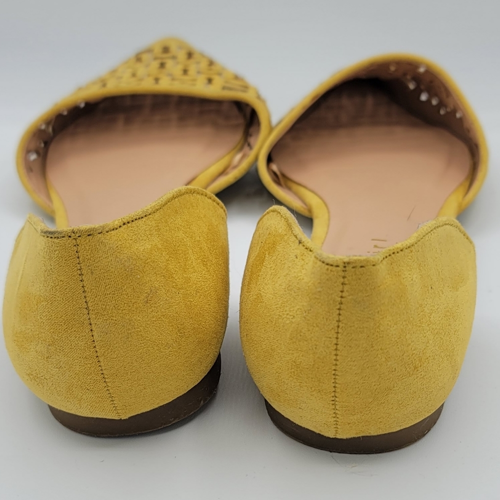 Madden Girl - Mustard Yellow Pointed Toe Flats With Rhinestone Detail - Picture 5 of 7